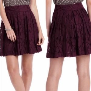 Loft Ann Taylor Purple Lace Floral Skirt